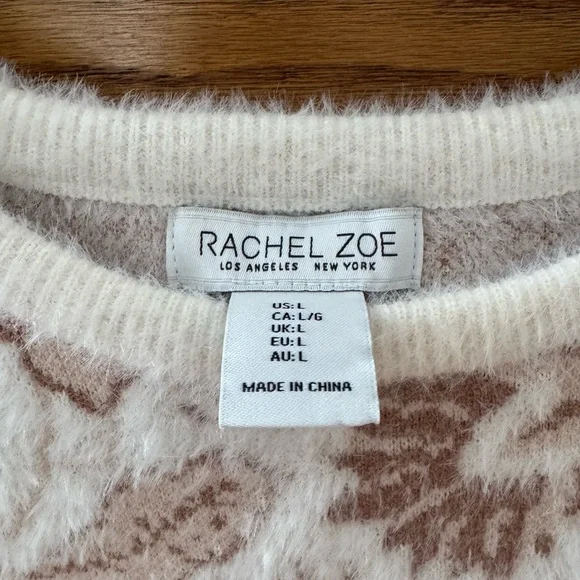 Rachel Zoe Cream and Brown Floral Sweater - Picture 2 of 2